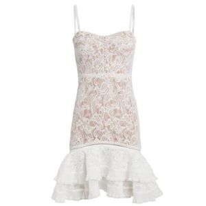 Jonathan Simkhai White Lace Ruffle Dress, Like NEW